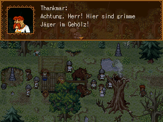 Die Sitten sind derb, die Gefahren der tiefen W&auml;lder gro&szlig;. Darum sollte man tunlichst darauf achten, nur in Begleitung g&ouml;tterf&uuml;rchtiger Krieger zu reisen. Aber wie eine normale Reisegruppe wirken die hier eigentlich kaum.